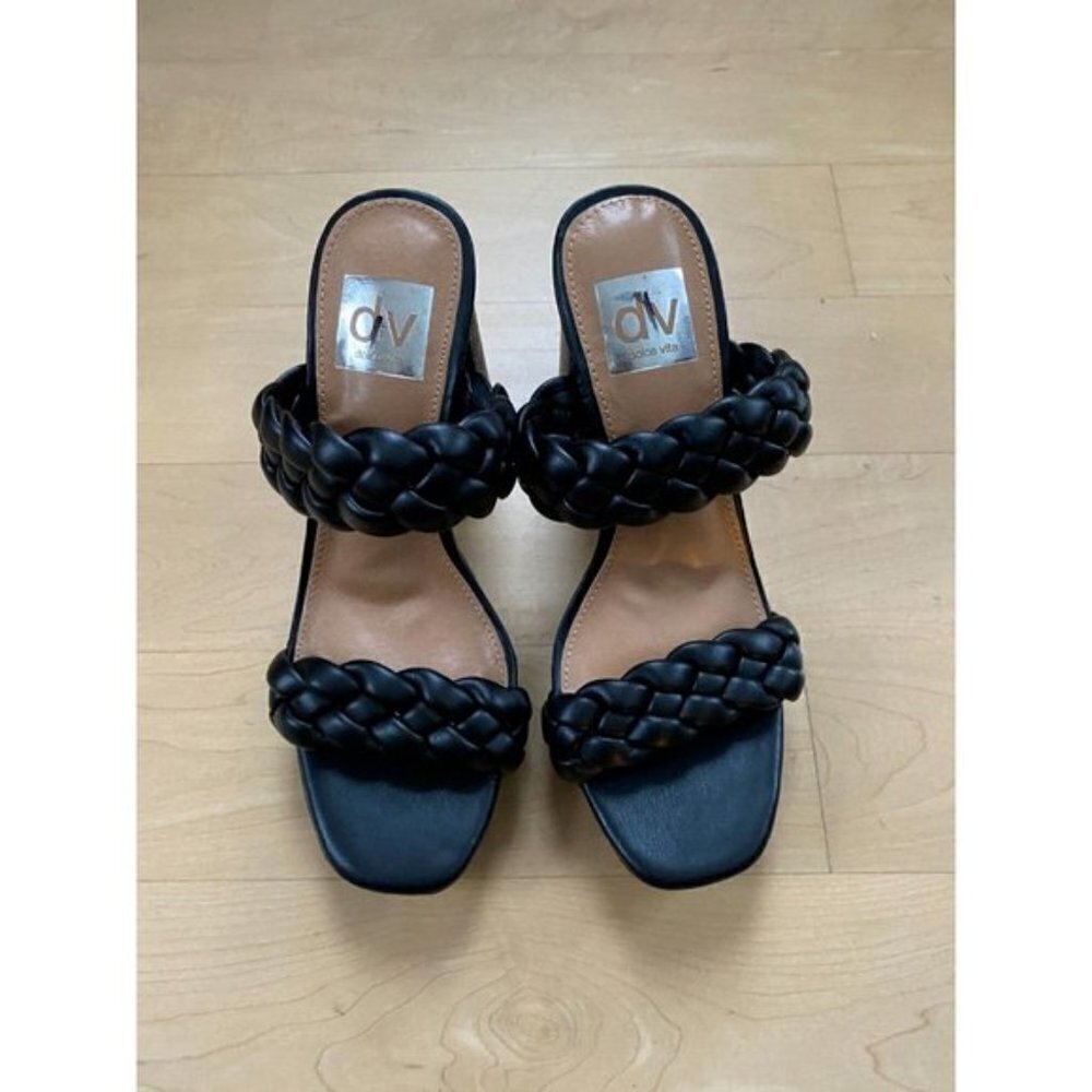 DV Dolce Vita BNWOT "Pressley" black braid block heel sandals NEW - Picture 2 of 8